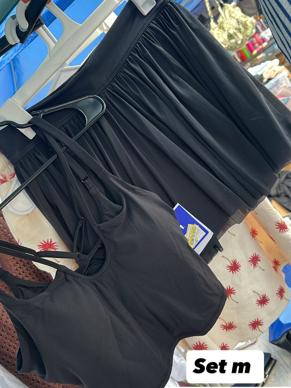Black Athletic Crop Top and Pleated Skort set